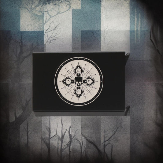 Skull with moons, crosses, goth - durable card wallet with anti skim 