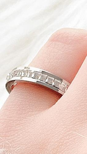 Elegant ring with diamonds in eternity band perfect Christmas gift