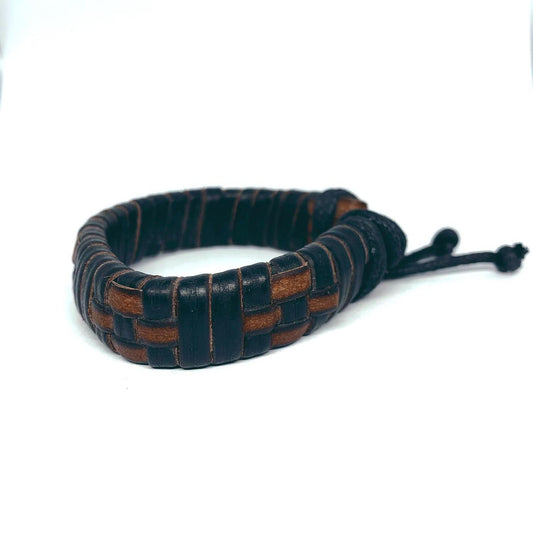A handmade bracelet for men special technique leather