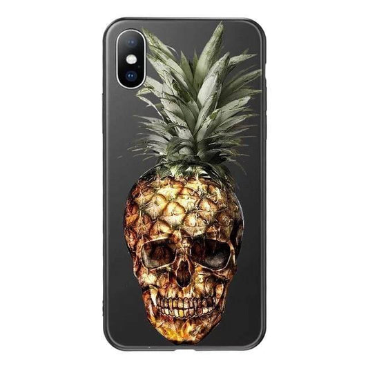 Fint skal för alla iPhone 14 modeller ananas skelett skalle