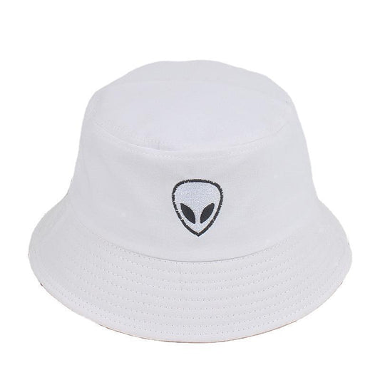 Fiskehatt Hip-Hop svart eller vit broderad alien hatt solhatt