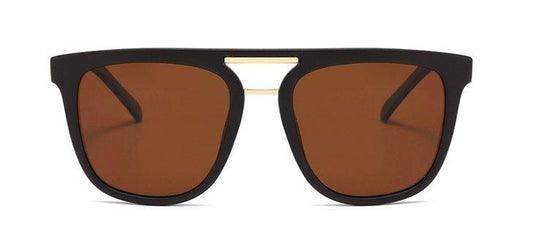 Frame Double Bridge Flat Top Polarized Solglasögon UV400