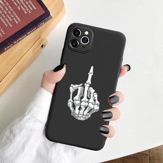 F-you skeleton hand phone case for iPhone 13 12 Pro Max Mini