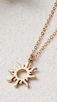 Good vibes only -halsband med sol 18K guldpläterad gåva vibrationer julklapp