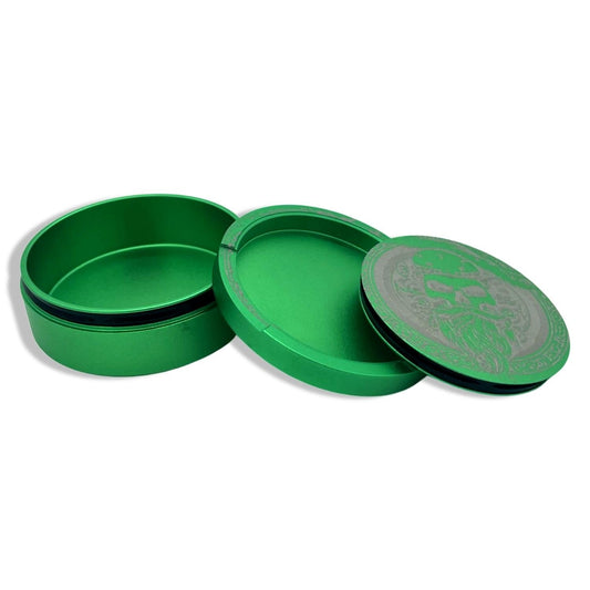 Green snuff box in aluminum for all snuff skull viking