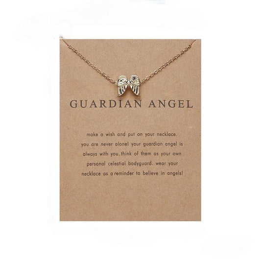 Guardian angel - necklace 18K gold plated gift angel wings valentines