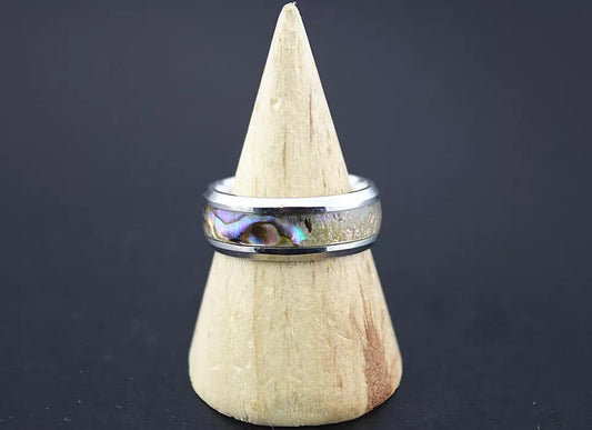 Gold plated mother of pearl ring for men unique special design