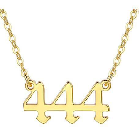 Gold plated necklace angel number 444 meaning gift spiritual