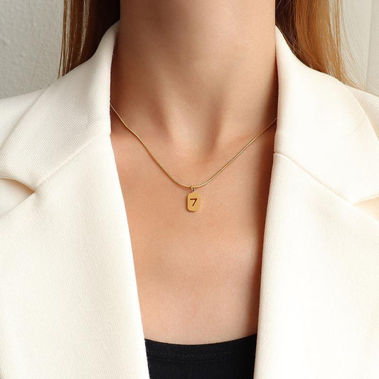 Gold plated necklace angel number 7 meaning gift spiritual