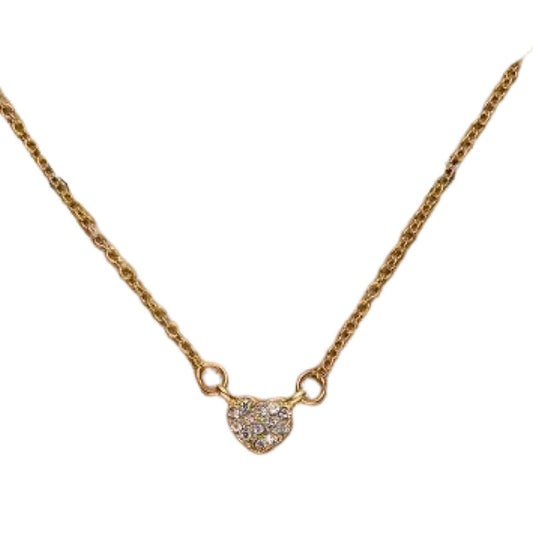 Guldpläterat Önske-halsband med hjärta diamant julklapp gåva present