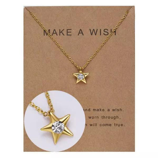 Gold plated Wishing necklace with star perfect Christmas present gift