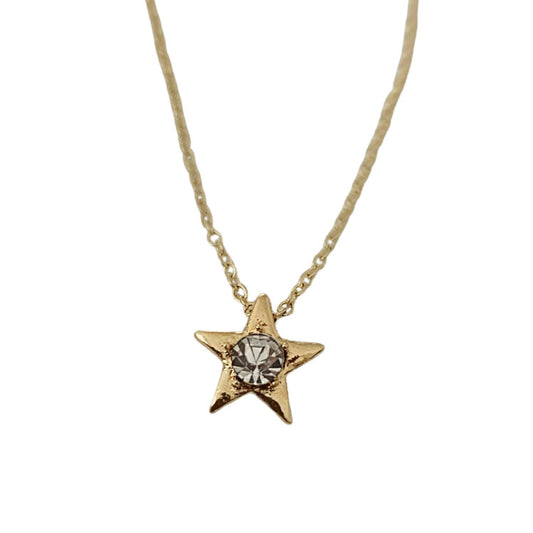 Guldpläterat Önske-halsband med stjärna perfekt julklapp gåva present