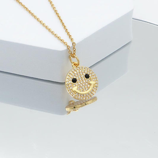 Gold-plated jewelry smiley different models funny fun glitter gold