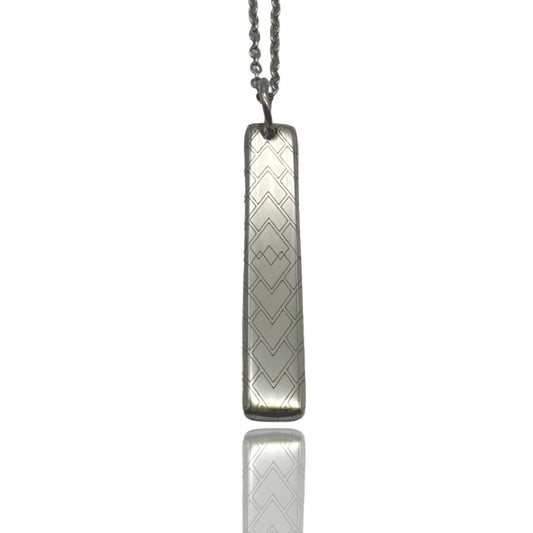 Halsband med coolt mönster för män rostfritt stål silver