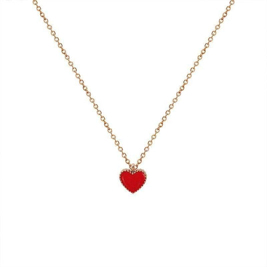 Necklace with heart 2 sides - red and black - change according to mood