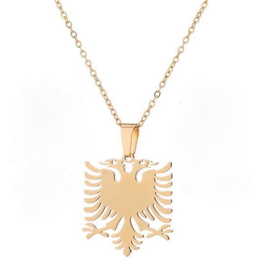 Necklace with cheina e flamurit Albanian eagle gold plated &amp; silver