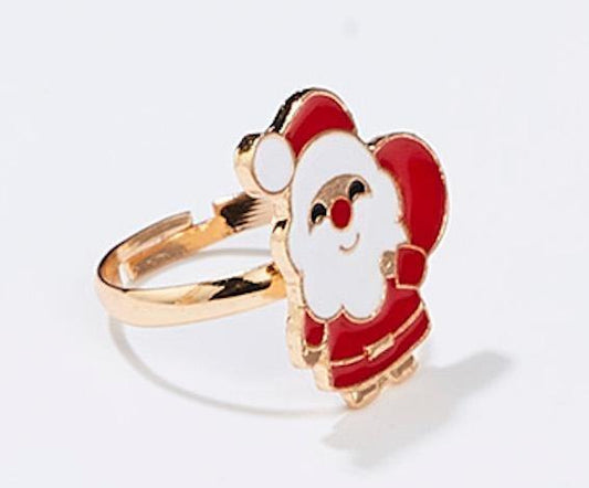 Nice funny ring with Santa and sack Christmas present