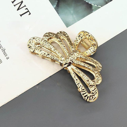 Handmade gold plated hair clip abstract pattern animal flower
