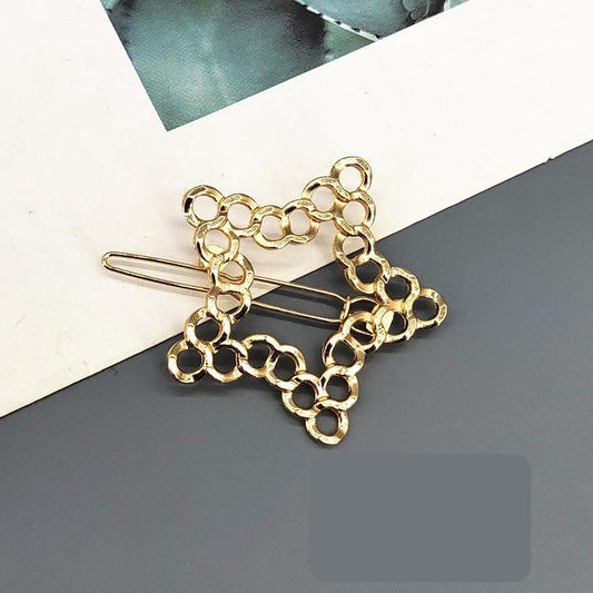 Handmade gold-plated hair clip stylish large star