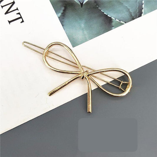 Handmade gold plated hair clip cute bow minimalist