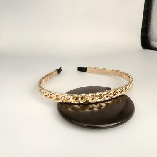 Handgjort Lyxigt diadem med kedja i svart, guld eller silver