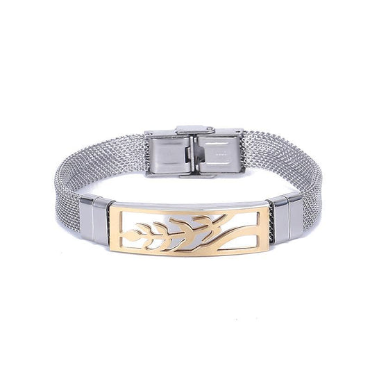 Handgjort Stål armband för män coolt träd