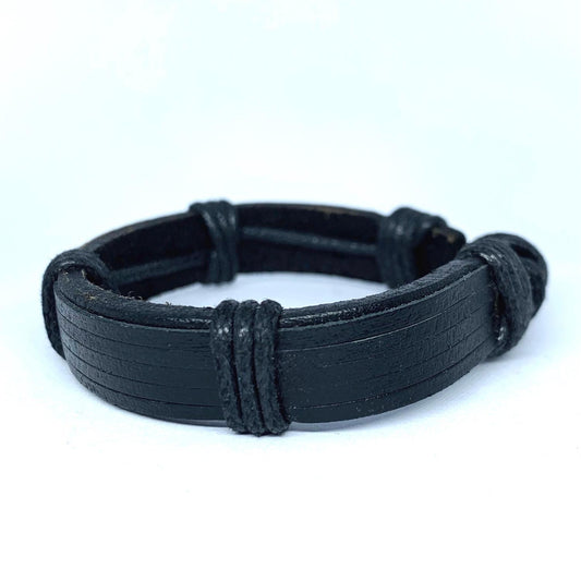 Handgjort armband för män äkta läder 2 lager robust