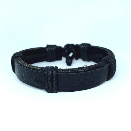 Handgjort armband för män äkta läder 2 lager robust