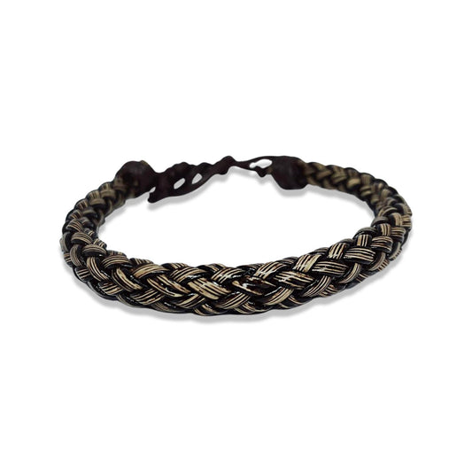 Handgjort flätat armband i äkta läder i autentisk stil för män