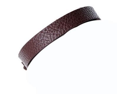 Handgjort naturligt armband brunt läder slät insida