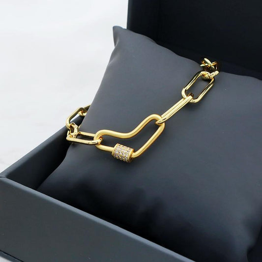 Hjärtformat armband 18 k guldplätering kedja unik design