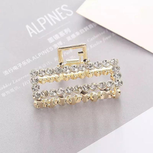 Hårklämma med strass och pärlor hjärta diamant