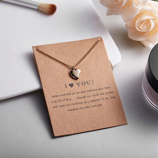 I LOVE YOU - halsband med hjärta 18K guldpläterat gåva