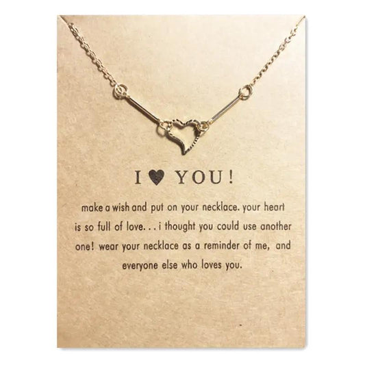 I LOVE YOU - halsband med hjärta - 18K guldpläterat gåva valentines