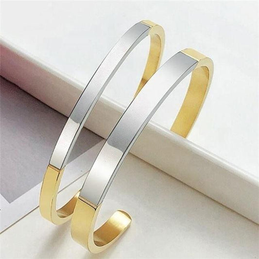 Justerbart Armband i Rostfritt Stål - Guld och Silver För Män