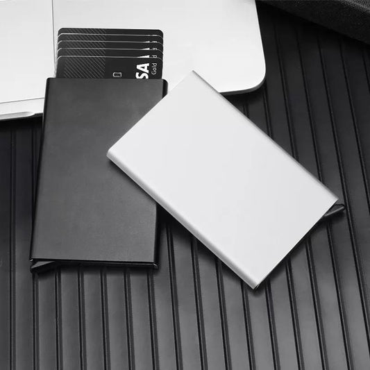 Korthållare för kreditkort och businesskort aluminium anti-skim