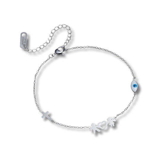 Kärleksarmband i titanium par hjärta armband gåva