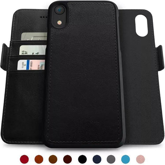 Läder plånboksskal ‘iPhone 14 Plus‘ m stark magnet avtagbar