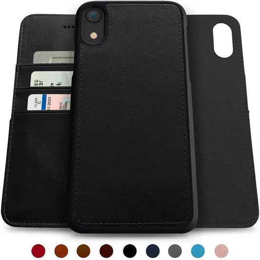 Läder plånboksskal ‘iPhone 14 Pro Max‘ m stark magnet avtagbar