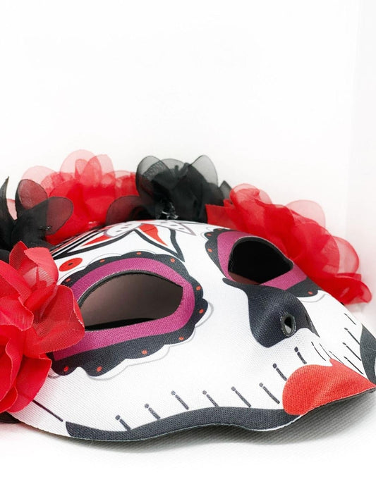 Läskig mask Mexiko day of the dead blommor senorita