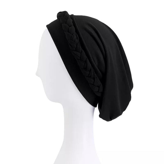 Luva bandana bohemisk stil med fläta hijab turban huvudsjal