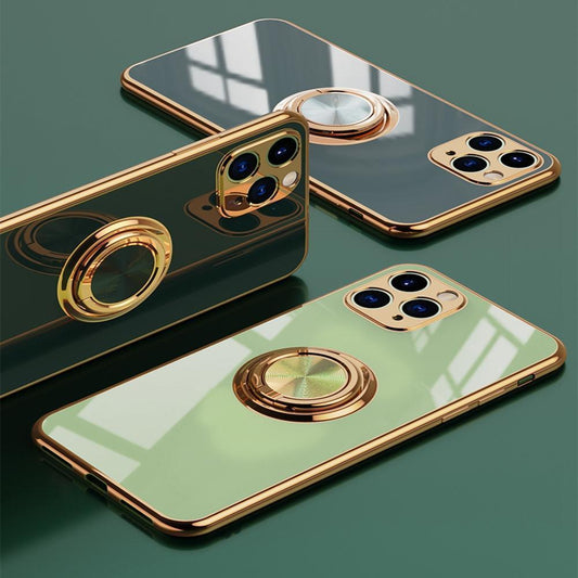 Luxurious Stylish Mobile Cover iPhone11 Pro with ring stand function Gold