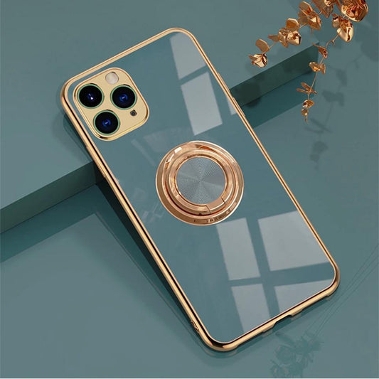 Lyxigt Stilrent Mobilskal iPhone11 Pro med ring ställ-funktion Guld