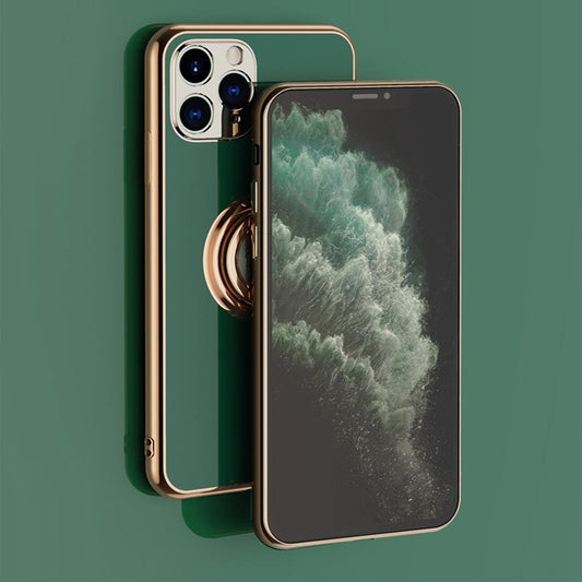Lyxigt Stilrent skal iPhone 12 Pro Max med ring ställ-funktion Guld