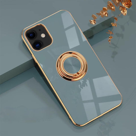 Lyxigt Stilrent skal ‘iPhone 13 Mini‘med ring ställ-funktion Guld