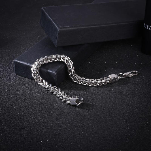 Lyxigt titanium armband för män punk + halsband