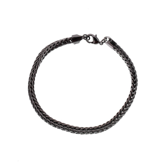 Lyxigt titanium armband + halsband för män i svart eller silver