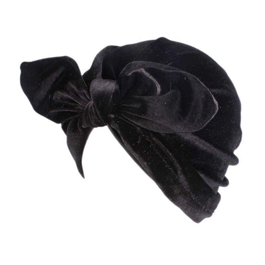 Lyxig turban i sammet med rosett knuten effekt flera färger