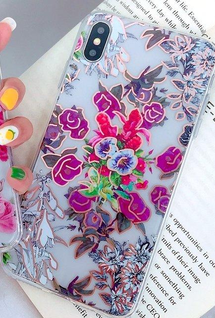 Mobile cover for iPhoneX/XS in a beautiful pattern with flowers