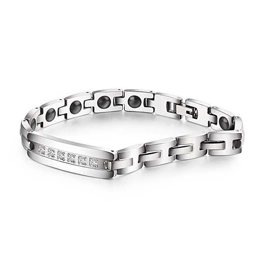 Noorzai S - Strass stenar magnetiskt armband rostfritt stål män
